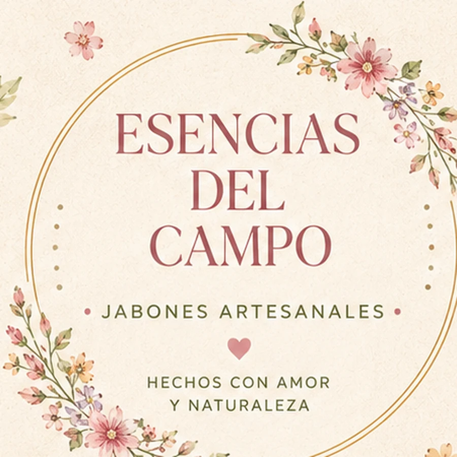 Logotipo floral original de Esencias del Campo